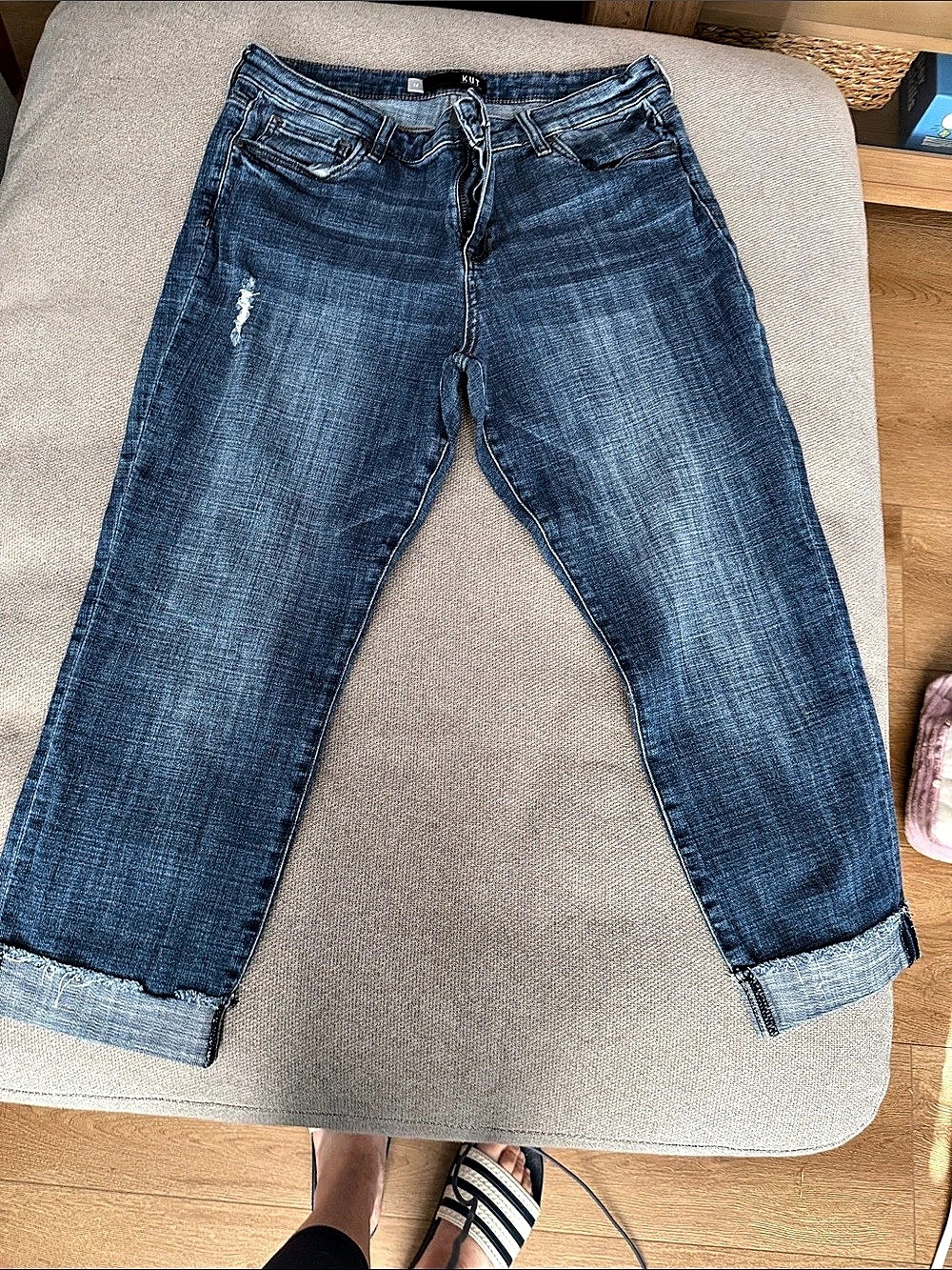Kut from the Kloth Catherine Boyfriend Jeans Blue Waist 14
